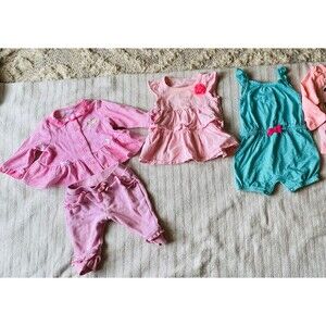 Baby girl clothing lot romper tops pants 3 months